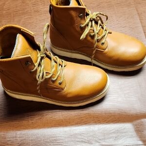 Rock Rooster Men's Tan Leather Lace-Up Work Boots Size 13